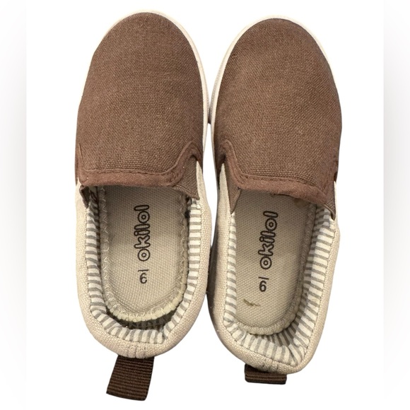 Okilol Kids Slip-On Brown Canvas Shoes size 9 - Picture 2 of 5